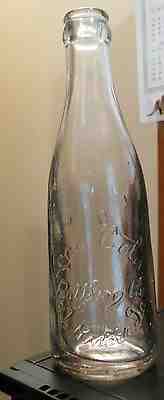 RARE CLEAR STRAIGHT SIDE CENTER SCRIPT COCA COLA BOTTLE, DERIDDER, LA. NEAR MINT