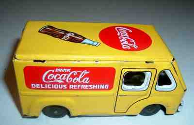 Vintage Toy Coca Cola Soda Pop Old Tin Litho JAPAN Toy Coke Truck Coke Advertise