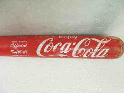 vintage COCA COLA advertising memorabilia WOOD BASEBALL SOFTBALL BAT made USA 
