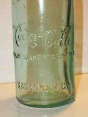 GREEN COCA-COLA MID Body Script Tail ''C' BOTTLE 6 oz Straight Sided SAVANNAH,Ga