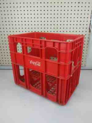 Vintage Red Plastic 2 Liter Coke Crate.. Six Bottles, 1982 