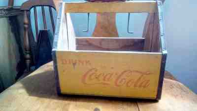 Vintage Grosse Pointe 1940's Coca Cola Coke Wooden Six Pack 
