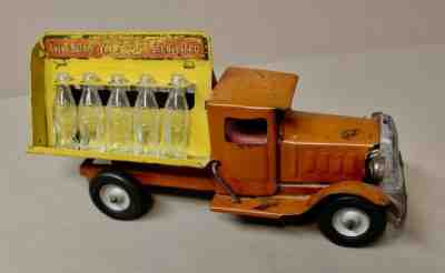 Vintage Original Coca-Cola Coke Metalcraft Toy Bottling Truck Rubber Tires 1930s