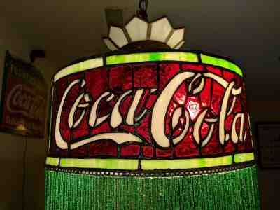 1915-1920 Coca Cola Leaded Shade with Beaded Fringe