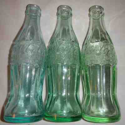 Coca-Cola COKE Three Hobble-skirt Bottles- Nov 16 1915, Dec 25 1923 Sanford NC