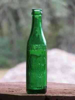 Buffalo Ginger Ale Green Soda Bottle Charlotte Queen City Pop Glass Embossed 