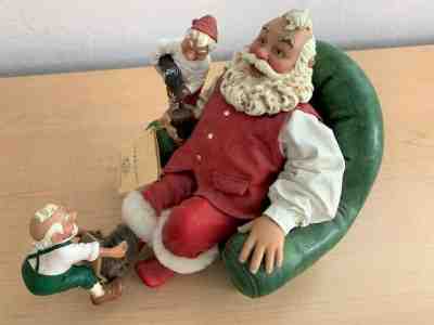Coca-Cola Kurt Adler Fabriche Santa With Elves Figurine in Original Box