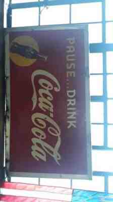 OriG Vintage coke cola signs1940good cond.back has little rust.Few cosmetic