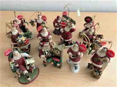 1999 Danbury Mint Coca Cola Santa Claus 12 Ornament Set in Original Box