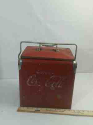 VINTAGE 1950'S DRINK COCA COLA BOTTLES COKE METAL COOLER ACTON MFG ARK CITY KAN
