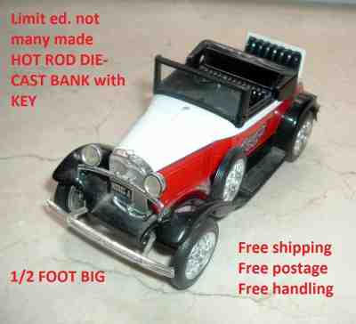 Vintage Coca Cola Limit Edition HOT ROD RACING BANK Old Coke HOT ROD Die-Cast