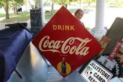 Rare Large Vintage 1946 Coca Cola Soda Pop Bottle Gas Station 60" Sign~Nice