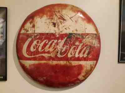 Vintage Coca Cola 48 Inch Button Sign