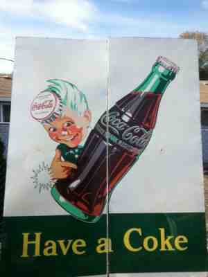 Original Coca Cola Sprite Boy Billboard Tin Sign 1948 coke advertising 10' x 8'