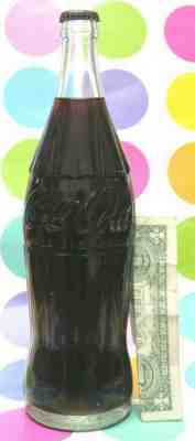URUGUAY VINTAGE OLD COCA COLA BIG TALL BOTTLE ACL SIZE RARE 700 730 740 770