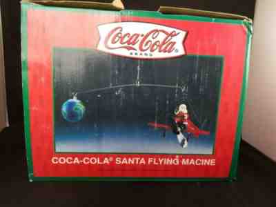 Coca Cola Kurt S Adler Santa Flying Machine Christmas Village Ornament NIB