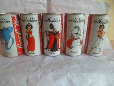 COCA COLA VENEZUELA ALADDIN 1990s 5 CANS excellent conditions