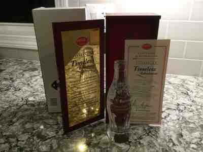 Coca Cola Crystal Bottle & Wooden Case Jan 1st 2000 Timeless Refreshment