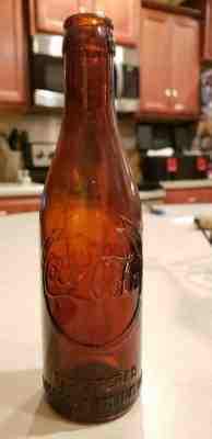 COCA-COLA AMBER JACKSON, TN EARLY 1900’s STRAIGHT SIDE BOTTLE HORSESHOE ARROWS