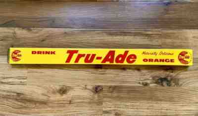 Vintage Rare TRU-ADE Metal Door Push Bar Sign 1950s