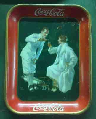 Original vintage Coca Cola Tray 1926 RARE Golf Golfers Authentic Coke