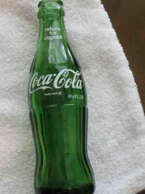  VINTAGE EMERALD GREEN ACL COCA COLA Soda BOTTLE/ Return Deposit 