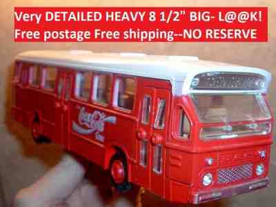 Vintage Toy Coca Cola Soda Pop STEEL Coke Bus 8 1/2" Lion Toys Coke Advertising