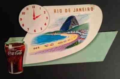 1953 COCA COLA Rio De Janeiro cardboard festoon sign. Coke die cut sign