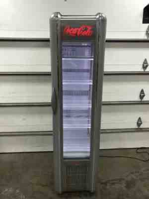 Coca Cola Refrigerator Coke Machine Cooler Rare Silver SWEET! Excellent Clean
