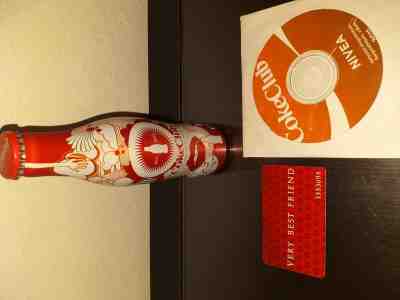 Rare Coca-Cola Coke Club 2007 Aluminium full bottle - Hungary + VIP card and CD