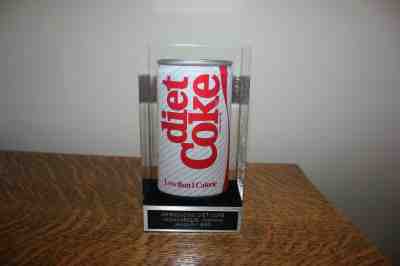 Rare HTF Unopened Diet Coke Encased In Lucite, Release Year Jan. 1983 INDPLS, IN