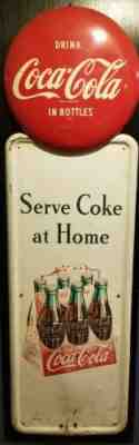 1947 metal Coca Cola pilaster sign six pack 16 button original vintage gas oil