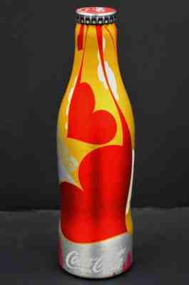  *X RARE! Belgium WHITE Coca Cola logo version M5 Lovebeing Aluminum Coke Bottle