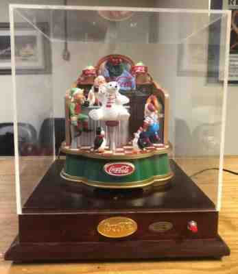 1994 Coca Cola Salesman Sample Display Music Box Santa Soda Shop Christmas