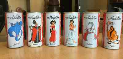 wow set of 6 coca cola cans Disneys Aladdin from Venezuela on 1990s