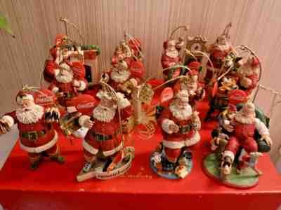 VINTAGE Danbury Mint COCA COLA  Santa 12 pc Christmas Ornament Set IOB-TOO CUTE