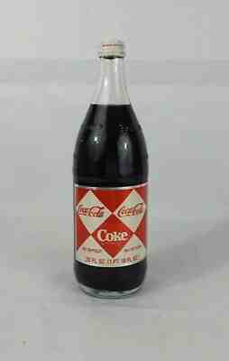 1960's Coca Cola Coke 26 oz Bottle w Foil Label Full Unopened Twist Top