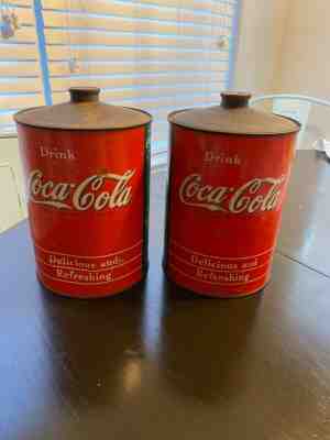 Vintage Coca Cola syrup gallon tins  - Selling as Pair