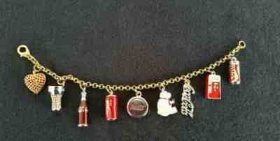 "COCA COLA CHARM BRACELET" DANBURY MINT *7 1/2-INCHES IN LENGTH  