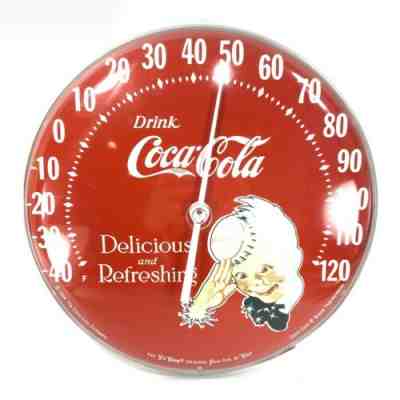 Vintage 1984 Coca Cola 12" Thermometer Jumbo Dial By TCA Coke Tru Temp Works!