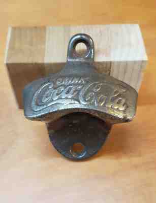 Antique Coca Cola Bottle Opener. Pre 1924, X Under STARR. Wall Mount Piece 