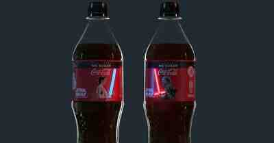 Coca Cola Star Wars Light Up OLED Plastic Bottle Exclusive - Rey & Kylo Ren Set 