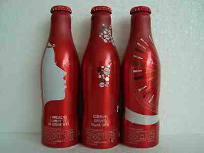 Rare Coca Cola “WORLD EXPO 2015 MILANO” aluminium bottle set from ITALY 2015