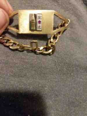 Vtg Coca-Cola service award   Employee Bracelet 1 20 12KG.F.  Diamond RARE