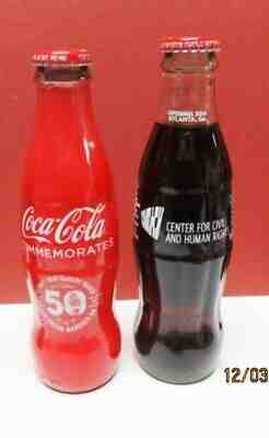 GREAT FIND! TWO DIFFERENT 8 OZ COCA-COLA CIVIL RIGHTS  BOTTLES - 2014/2015-MINT