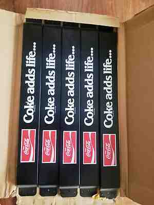 Lot of 5 NOS Coca Cola Push Bars In Original Box - 1970's - Coke Adds Life