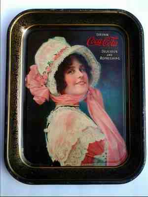 Original 1914 "BETTY" COCA-COLA  RECTANGULAR TRAY in VG SHAPE 106 YEARS IN AGE