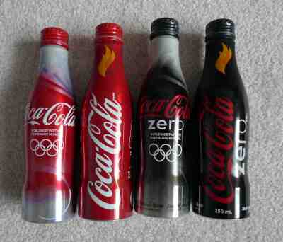 2010 Vancouver Winter Olympics COCA COLA bottle Set Used