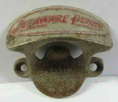 Vintage 1920's DELAWARE PUNCH Starr X Wall Mounted Bottle Opener 1925