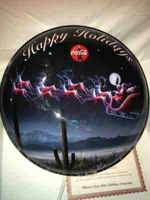 COCA COLA LTD EDITION LIGHT UP SANTA & SLEIGH OVER A DESERT SCENE #304 of 400!!